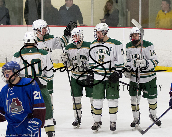 #10 Brad Colvin (Lancaster), #22 Brett Young (Lancaster), #25 Bryce Chaput (Lancaster), #16 Devyn Barrett (Captain, Lancaster), #14 Garren LaPlante (Stow)